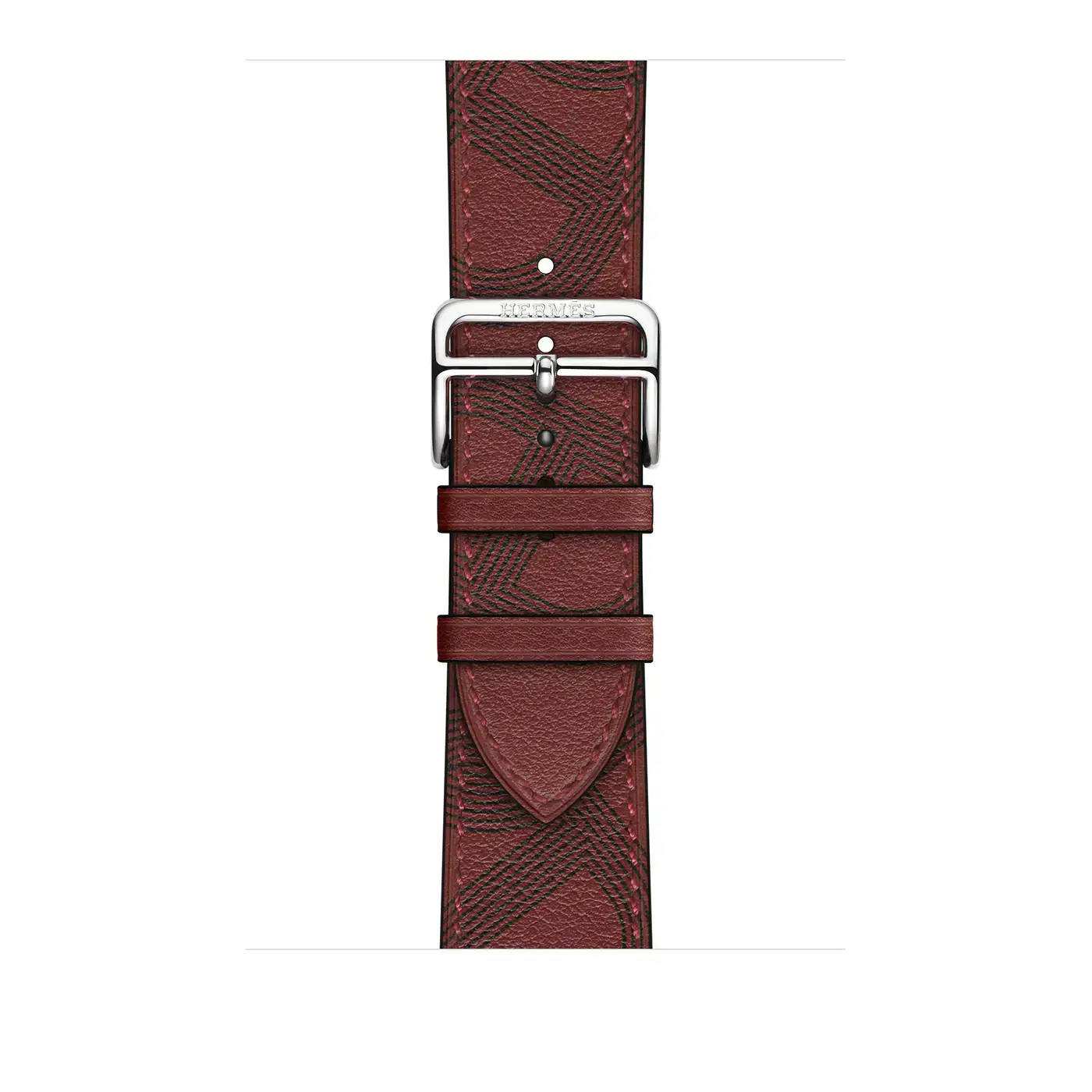 Apple Watch Hermès Series 7 GPS + Cellular 41mm Silver Stainless Steel Case (MKLK3) with Rouge H/Noir Swift Leather (MKFU3)